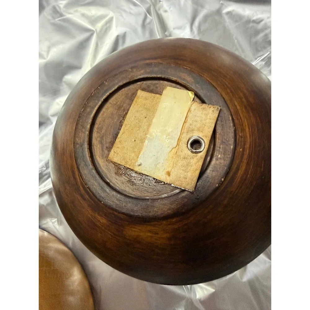 Vintage Set of‎ 2  Wood resin  Mushroom Relief Bowls 6 inch Brown Rustic